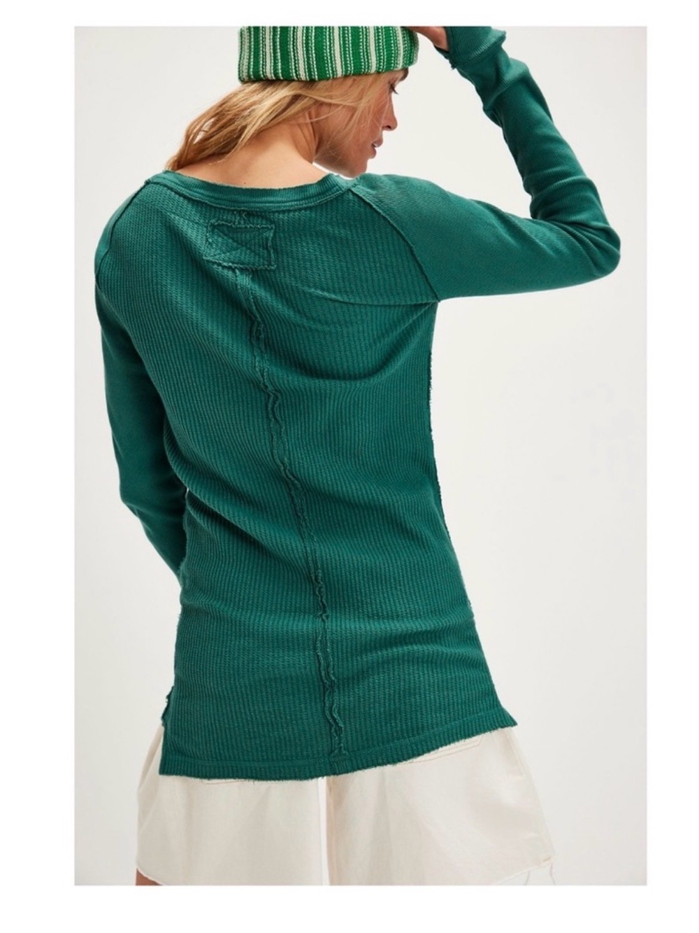 We The Free/Free People Women’s Size M Honey B Ribbed Long-Sleeve Tunic Boho Top - Picture 2 of 9